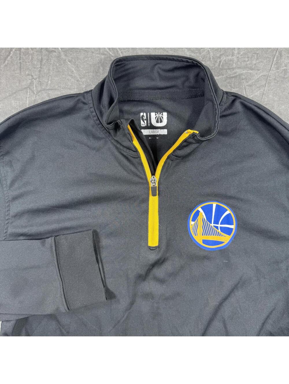 Golden State Warriors Jacket Men's L Black 1/4 zip pullover